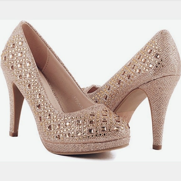 TOP Moda Shoes - champagne apple-2 top moda rhinestone pumps